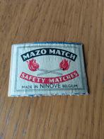 Mazo match lucifer etiket made in Ninove, Verzamelen, Ophalen of Verzenden, Zo goed als nieuw
