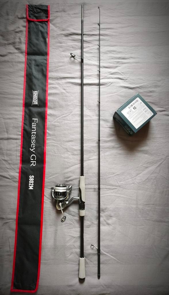 Kingdom hengel „Fastshot” 244cm + haspel 3000 + vlechtwerk, Watersport en Boten, Hengelsport | Roofvissen, Nieuw, Complete set