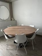Witte kast + ronde tafel + stoelen – complete combinatie, Huis en Inrichting, Ophalen, Zo goed als nieuw