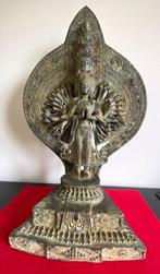 Rare Ancien Bouddha à 1000 Bras en Bronze Patiné, Enlèvement ou Envoi