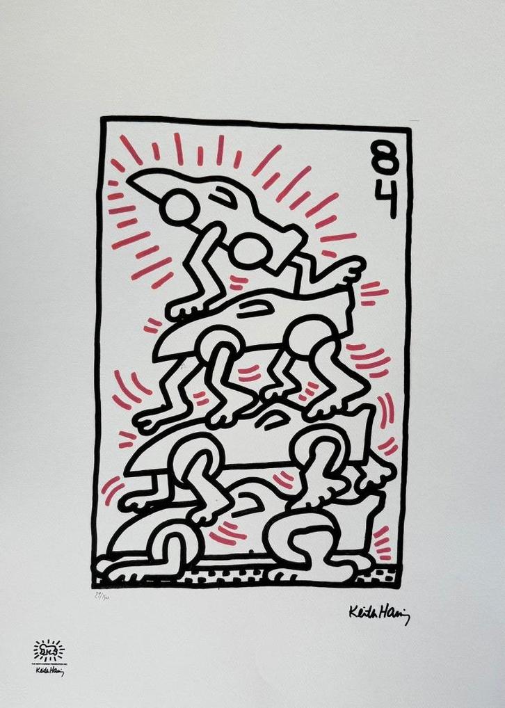 Keith Haring - Cars Tower '84, Antiquités & Art, Art | Lithographies & Sérigraphies, Enlèvement ou Envoi