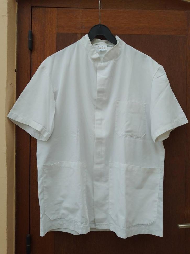 WITTE KORTE HEREN STOFJAS, Kleding | Heren, Overhemden, Gedragen, Wit, Ophalen of Verzenden