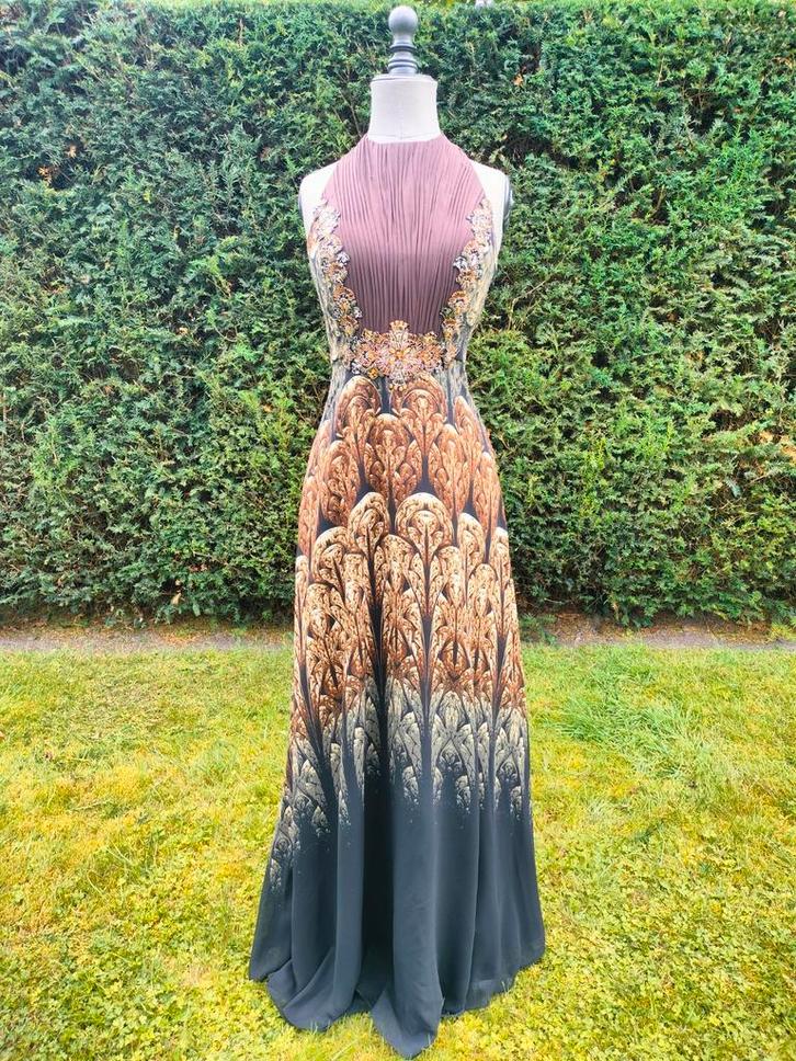 Galakleding/ galakleed/ avondkleed - maat M, Kleding | Dames, Gelegenheidskleding, Zo goed als nieuw, Maat 38/40 (M), Bruin, Ophalen of Verzenden