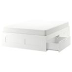 IKEA BRIMNES bedframe met opberglades 160x200, Huis en Inrichting, Ophalen, Gebruikt, Wit, Tweepersoons