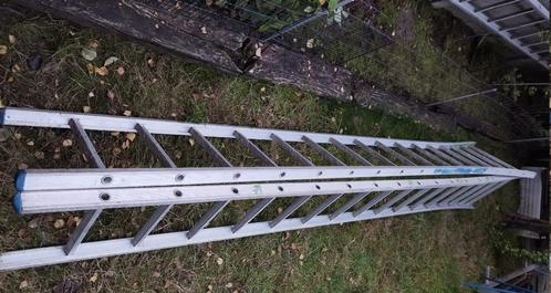 Aluminium steekladders, Doe-het-zelf en Bouw, Ladders en Trappen, Gebruikt, Ladder, Ophalen of Verzenden