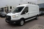 Ford Transit Trend 350L 2.0TD L2 130pk! Airco, Ladder!Trekha, Auto's, Voorwielaandrijving, 4 deurs, Lederen bekleding, Zwart