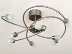 Plafondlamp geborsteld aluminium, Ophalen of Verzenden, Zo goed als nieuw, Glas, Tijdloos