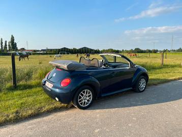 Cabriolet VW New Beetle 2004 bleu nuit et gris, Autos, Euro 5, Cabriolet, Boîte manuelle, Coccinelle