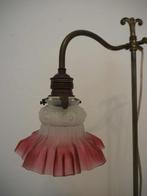 Antiek tafellamp met roze opaline tulp, 1930s, Antiek en Kunst, Ophalen