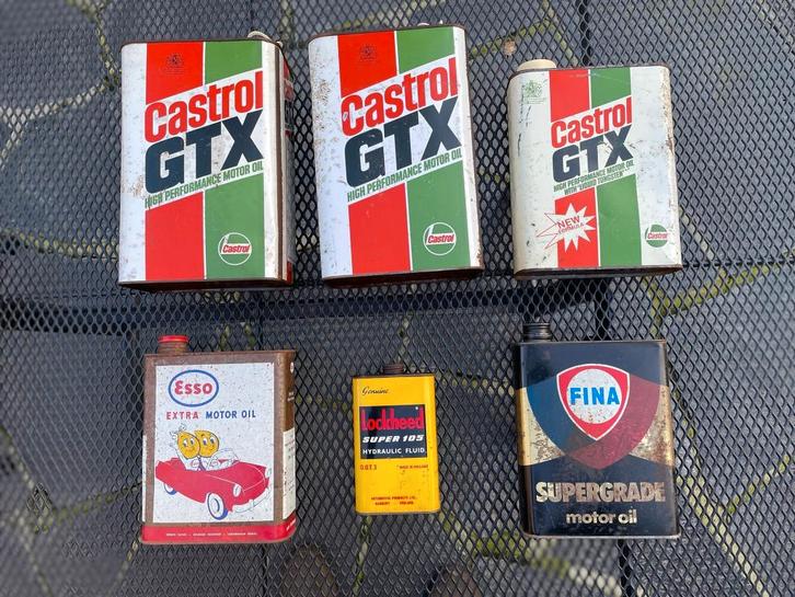 Vintage olieblikken, Collections, Boîte en métal, Utilisé, Autre, Enlèvement ou Envoi