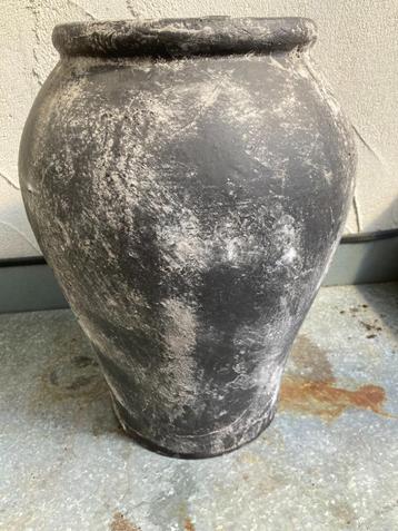 POT BOL GRIJS/ ZWART Hoog 37 cm dia 27 cm NIEUW beschikbaar voor biedingen