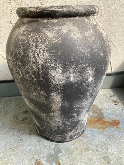 POT BOL GRIJS/ ZWART Hoog 37 cm dia 27 cm NIEUW, Tuin en Terras, Bloempotten, Nieuw, Terracotta, Binnen, Minder dan 40 cm, 25 tot 40 cm