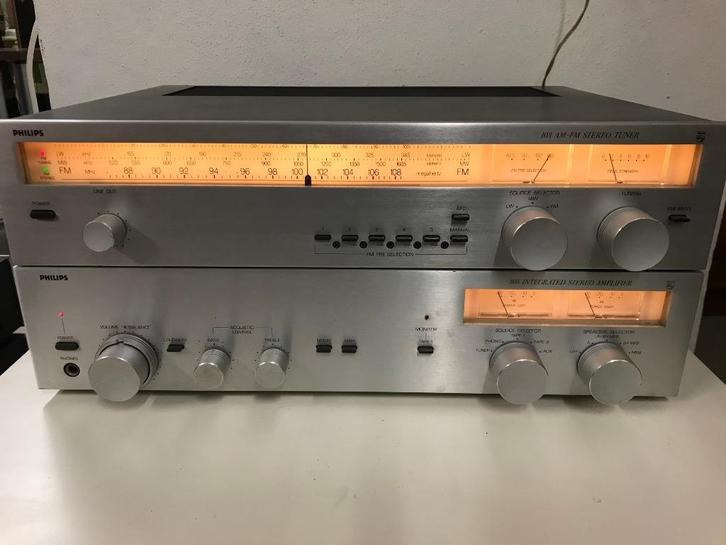 Philips ampli 22AH305 en tuner 22AH103, Audio, Tv en Foto, Stereoketens, Refurbished, Tuner of Radio, Philips, Losse componenten