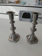 2 zilveren metalen kandelaars, Antiek en Kunst, Antiek | Kandelaars, Ophalen of Verzenden, Zilver