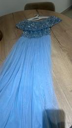 Avondjurk blauw met pareltjes., Kleding | Dames, Ophalen, Zo goed als nieuw, Blauw