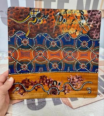 Antiek Valdo Australia Aboriginal houten bord + handtekening beschikbaar voor biedingen