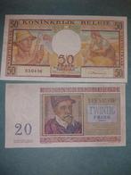 2 briefjes in perfecte staat 50 en 20 frank, Enlèvement ou Envoi, Billets de banque