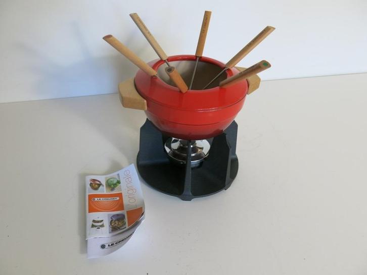 Le creuset fondue set, Huis en Inrichting, Keuken | Potten en Pannen, Zo goed als nieuw, Ophalen of Verzenden