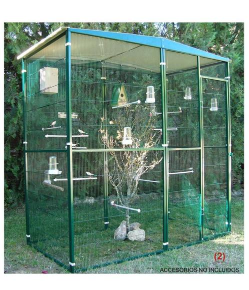 Volière 2x1x2 m + toit perruche calopsitte canari cage XXL, Dieren en Toebehoren, Vogels | Hokken en Kooien, Volière, Metaal, Verzenden
