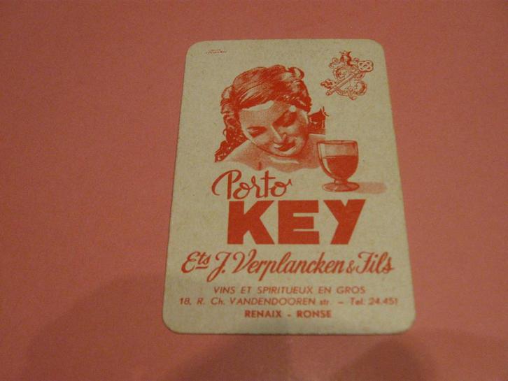 Oude losse speelkaart Likeuren Verplancken , Ronse (169), Verzamelen, Speelkaarten, Jokers en Kwartetten, Zo goed als nieuw, Speelkaart(en)