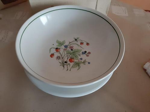 Vintage fruitschotel met onderbord, keramiek Italy, jar 70, Antiek en Kunst, Antiek | Keukengerei, Ophalen