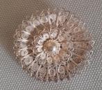 Prachtige zilveren filigraan broche., Ophalen of Verzenden, Zilver, Broche