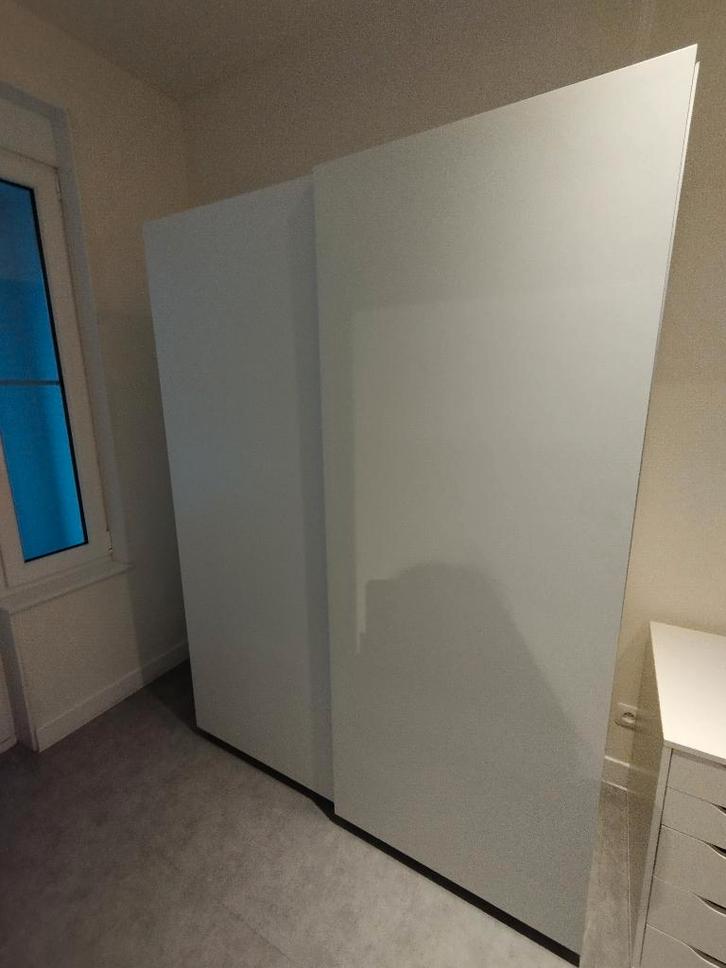 IKEA PAX kleerkast 150 cm met HASVIK schuifdeuren + 7 lades, Huis en Inrichting, Kasten | Kleerkasten, Zo goed als nieuw, 200 cm of meer