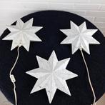 3 vintage kerststerren geperforeerd metaal wit jaren 70, Ophalen of Verzenden