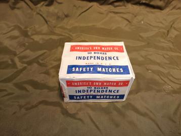 Paquet de 10 boîtes d'allumettes 1941,  INDEPENDENCE safety 