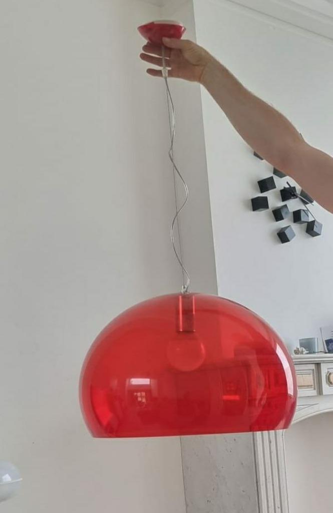 LAMPE KARTEL FL/Y Rouge, Maison & Meubles, Lampes | Suspensions, Utilisé, 75 cm ou plus, Synthétique, Enlèvement
