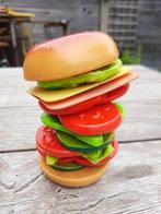 hamburger met velcro om zelf in elkaar te steken, Enlèvement ou Envoi, Comme neuf, Plastique, Accessoires de cuisine de jeu