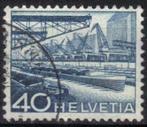 Zwitserland 1949 - Yvert 489 - Techniek en Gebouwen (ST), Timbres & Monnaies, Timbres | Europe | Suisse, Affranchi, Envoi