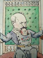 De kleine koning won een medaille. Oude aquarel., Antiek en Kunst, Verzenden