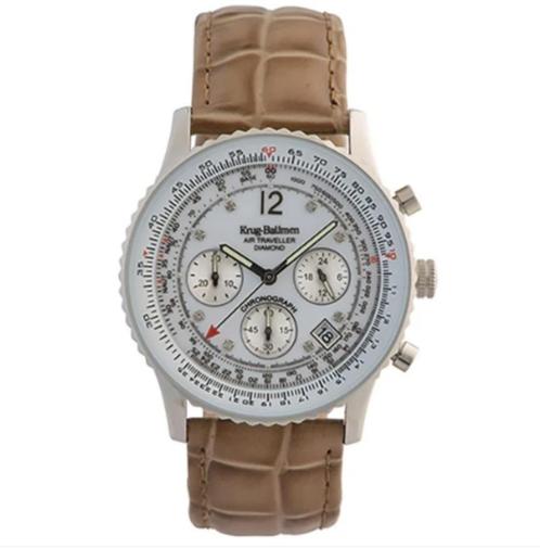 Krug-Baümen - Mens Air Traveller Diamond Watch 75€, Handtassen en Accessoires, Horloges | Heren, Gebruikt, Zakhorloge, Overige merken
