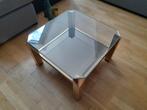 Salontafel messing/glas, Huis en Inrichting, Tafels | Salontafels, Ophalen, Zo goed als nieuw, Glas