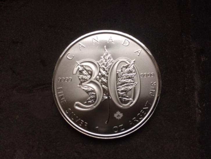 2018 Canada - Maple leaf 30th anniversary - 1 oz silver, Postzegels en Munten, Edelmetalen en Baren, Zilver, Ophalen of Verzenden