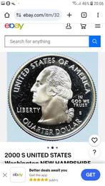 US Quarter dollar 2000, Postzegels en Munten, Munten | Amerika, Ophalen, Losse munt, Zilver