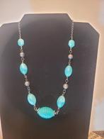 Vintage blauwe parelketting, Handtassen en Accessoires, Antieke sieraden, Ophalen of Verzenden, Overige materialen, Ketting