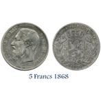België >Leopold II - 5 francs - 1868, Postzegels en Munten, Zilver, Ophalen of Verzenden, Losse munt, Zilver