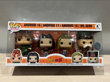 Funko pop - android 16/17/18 & DR. Gero 4 pack metallic spec disponible aux enchères