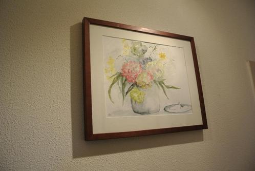 Aquarel Ellen 1968 Bloemstilleven Gevar.  Hortensia’s, Antiek en Kunst, Kunst | Schilderijen | Klassiek, Ophalen of Verzenden