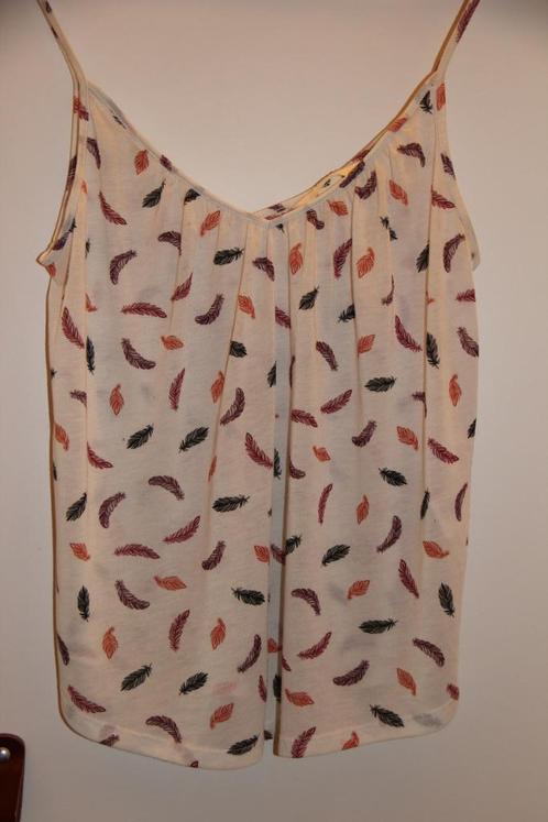 Top léger motif de plumes H&M Conscious M, Kleding | Dames, Topjes, Zo goed als nieuw, Maat 38/40 (M), Zonder mouw, Ophalen of Verzenden