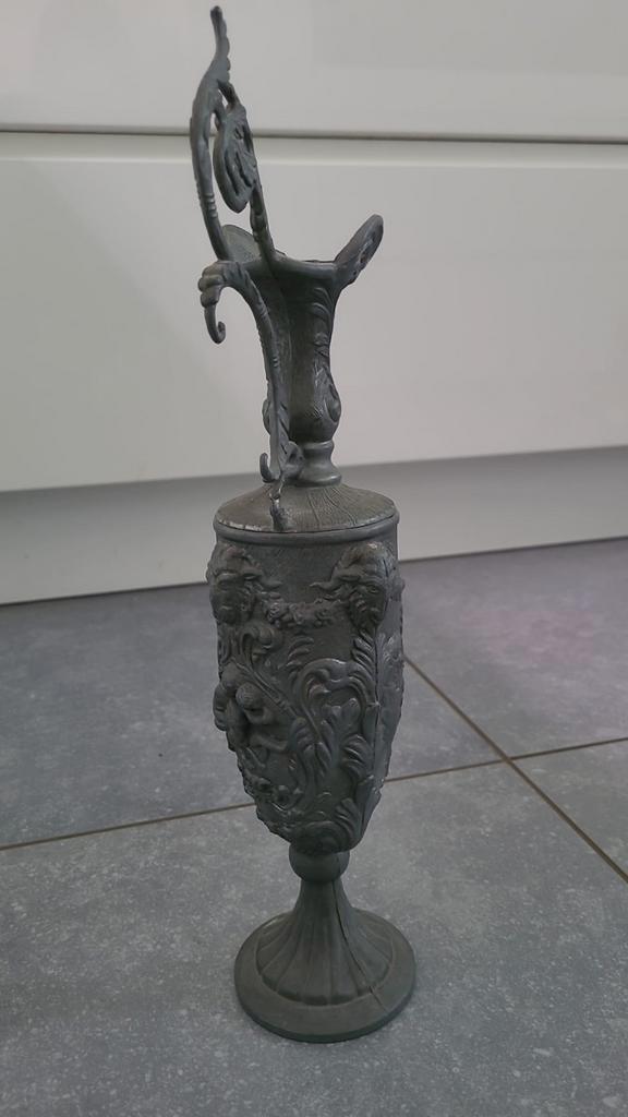 Italiaanse tinnen wijnkruik, Antiek en Kunst, Antiek | Tin, Ophalen