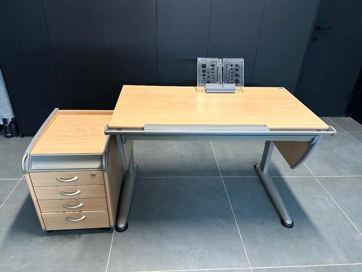 Meegroeibureau Moll, Maison & Meubles, Bureaux, Comme neuf, Bureau, Réglable en hauteur, Avec roues, Enlèvement