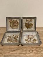 4 antieke vintage geëmailleerde bekers, Ophalen of Verzenden