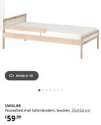 Peuterbed met lattenbodem, beuken, 70x160 cm, Kinderen en Baby's, Ophalen of Verzenden, Gebruikt, Hoogslaper of Stapelbed