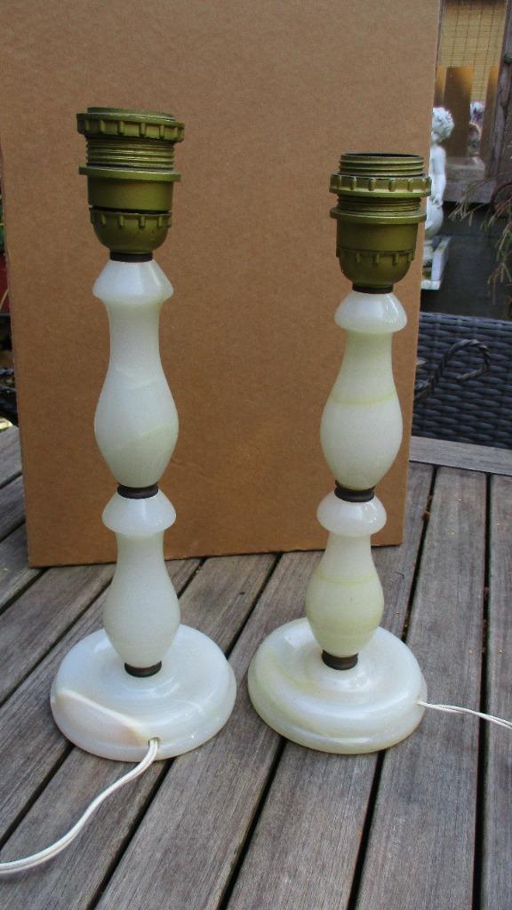 2 Kleine schemerlampjes in albast, Huis en Inrichting, Lampen | Tafellampen, Nieuw, Minder dan 50 cm, Overige materialen, Ophalen