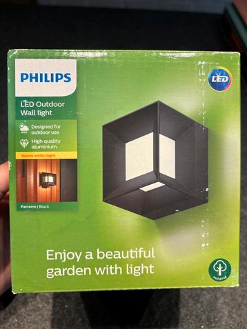 Philips LED outdoor wall light zwart PARTERRE - Nieuw beschikbaar voor biedingen