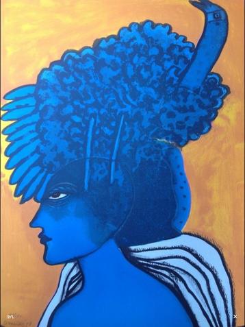 CORNEILLE lithografie LA FEMME BLEU beschikbaar voor biedingen
