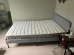 Dubbel bed met lattenbodem én pocketvering matras, Huis en Inrichting, Slaapkamer | Bedden, Ophalen, 140 cm, Zo goed als nieuw